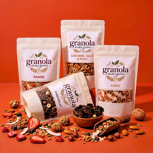 Pack Familial (4 sachets, 300g chacun) — Granola Bio Fait Maison, Livraison Gratuite