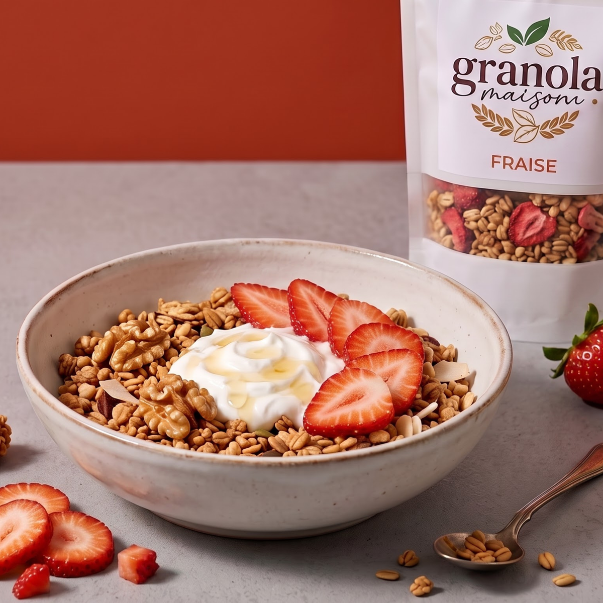 Granola à la fraise artisanal 1kg – Granola Maison Maroc – photo 4